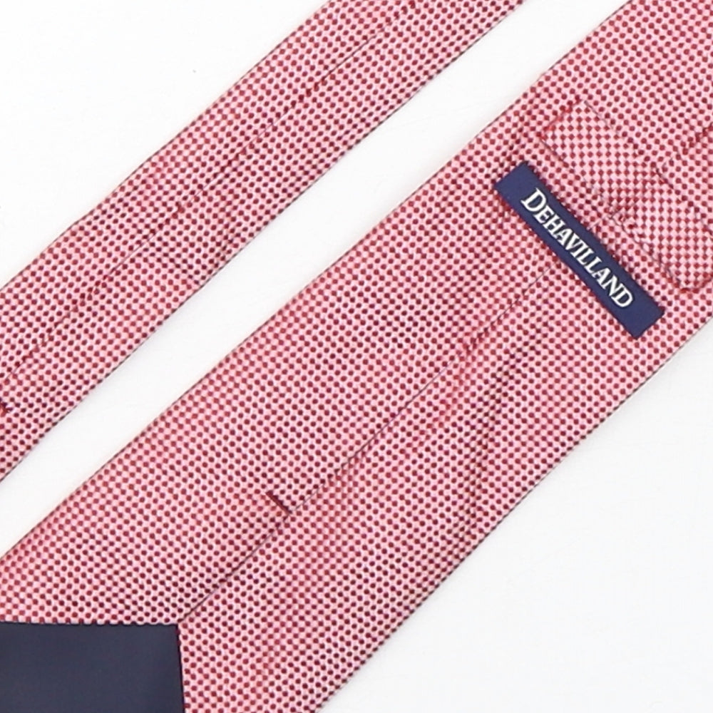 Dehavilland Mens Pink Plaids & Checks Silk Pointed Tie One Size