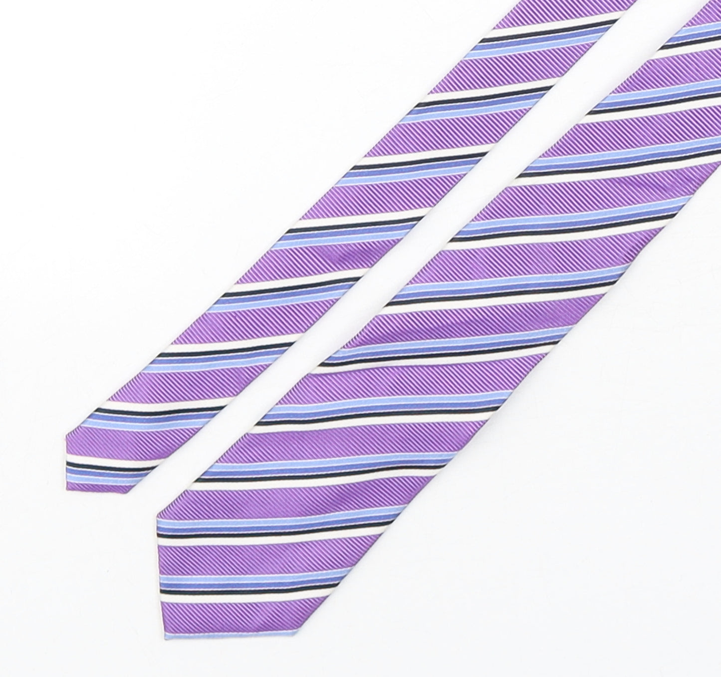 Michelson Mens Multicoloured Striped Silk Pointed Tie One Size