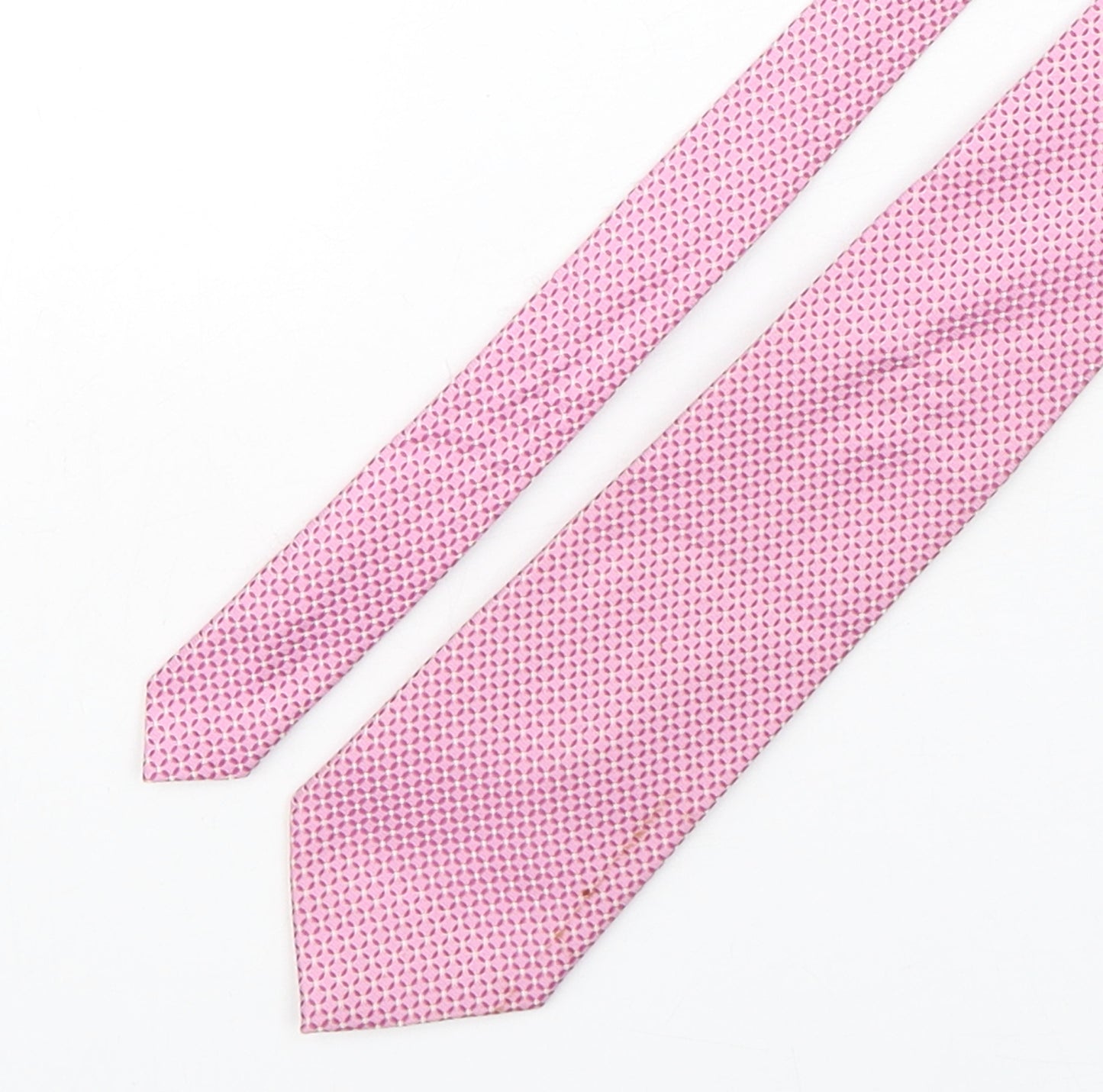 Marks and Spencer Mens Pink Geometric Silk Pointed Tie One Size