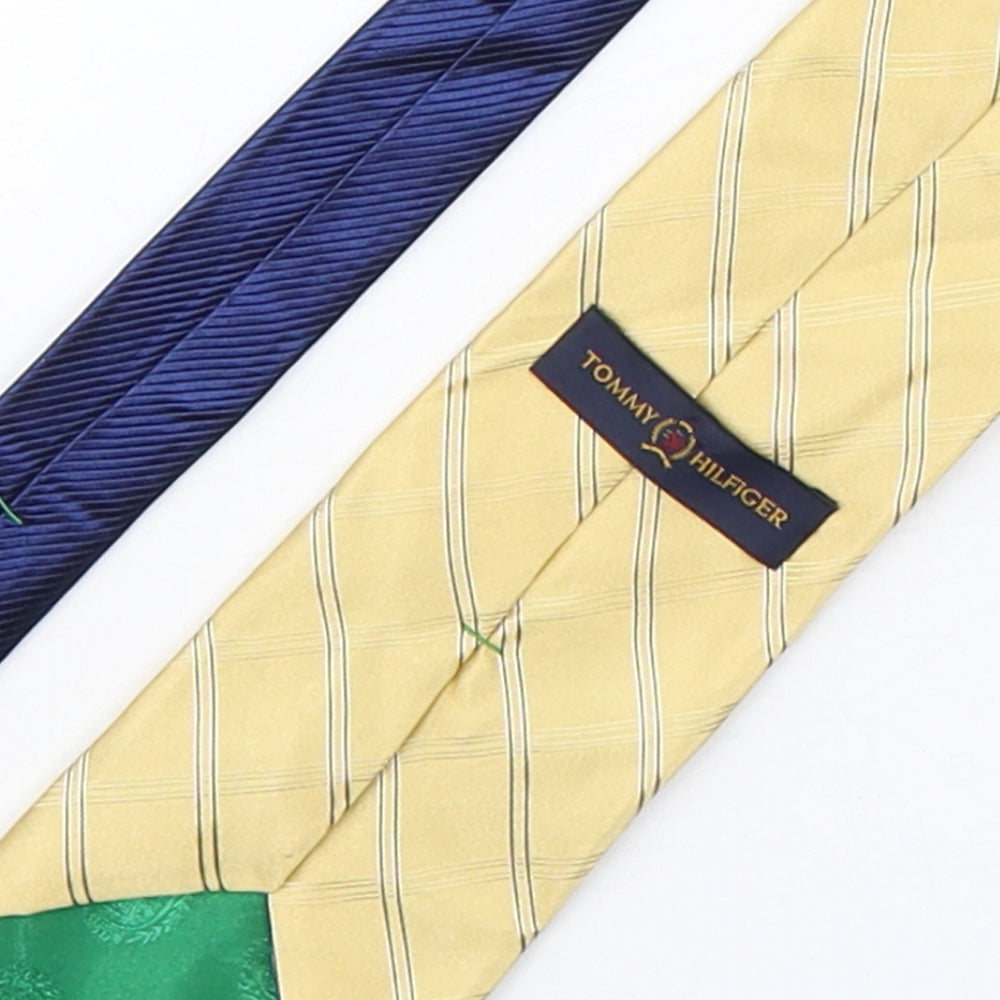 Tommy Hilfiger Mens Multicoloured Plaids & Checks Silk Pointed Tie One Size