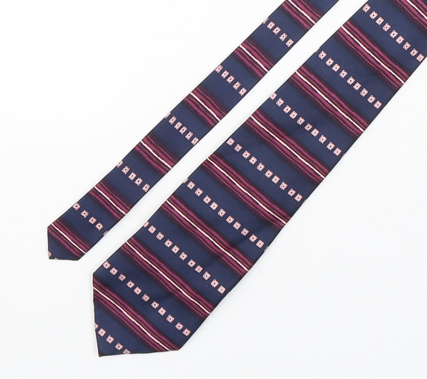 Copperstone Mens Multicoloured Geometric Silk Pointed Tie One Size