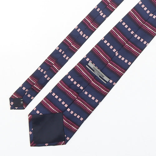 Copperstone Mens Multicoloured Geometric Silk Pointed Tie One Size