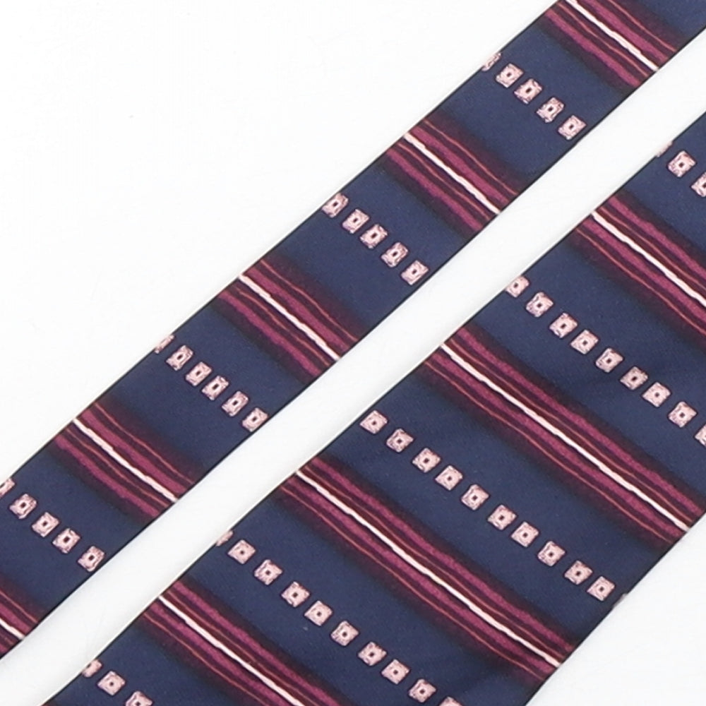 Copperstone Mens Multicoloured Geometric Silk Pointed Tie One Size