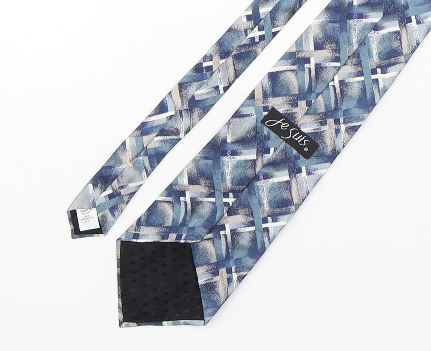 Je Suis  Mens Multicoloured Plaids & Checks Silk Pointed Tie One Size