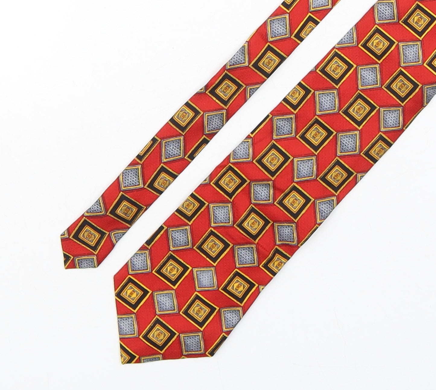 Derby Mens Multicoloured Geometric Silk Pointed Tie One Size
