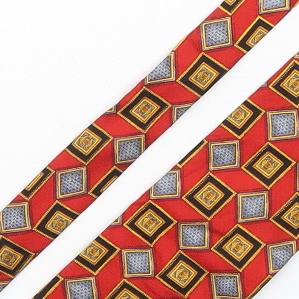 Derby Mens Multicoloured Geometric Silk Pointed Tie One Size