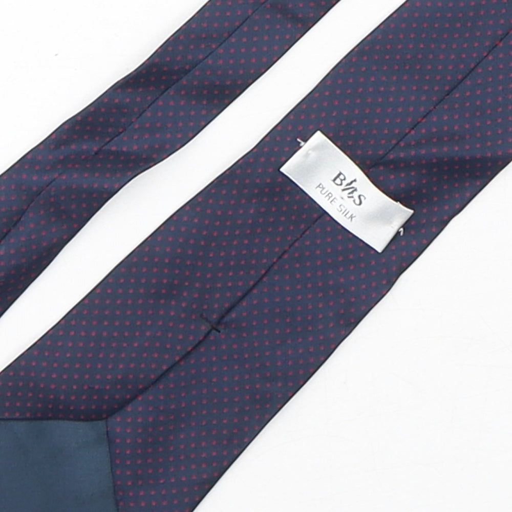 BHS Mens Multicoloured Polka Dot Silk Pointed Tie One Size