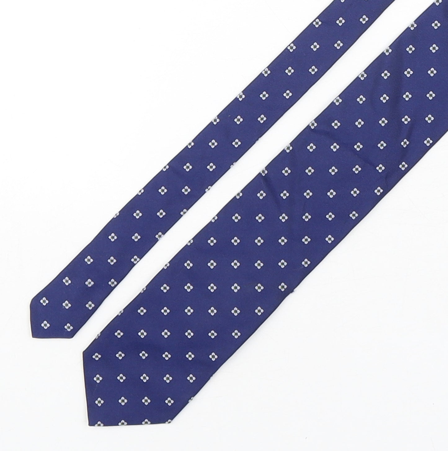 Tie Rack  Mens Blue Geometric Silk Pointed Tie One Size