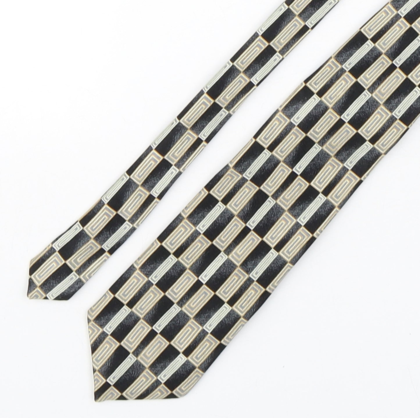 BHS Mens Multicoloured Geometric Silk Pointed Tie One Size