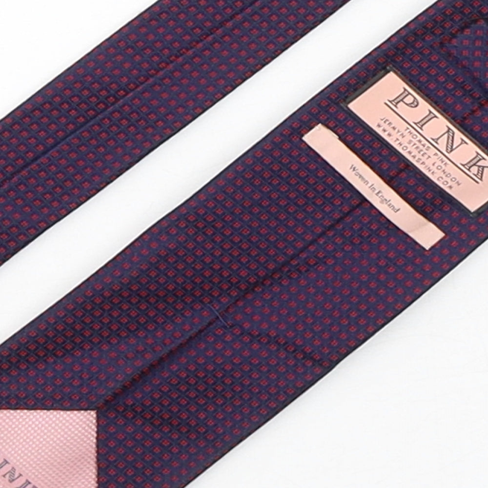 PINK Mens Multicoloured Geometric Silk Pointed Tie One Size