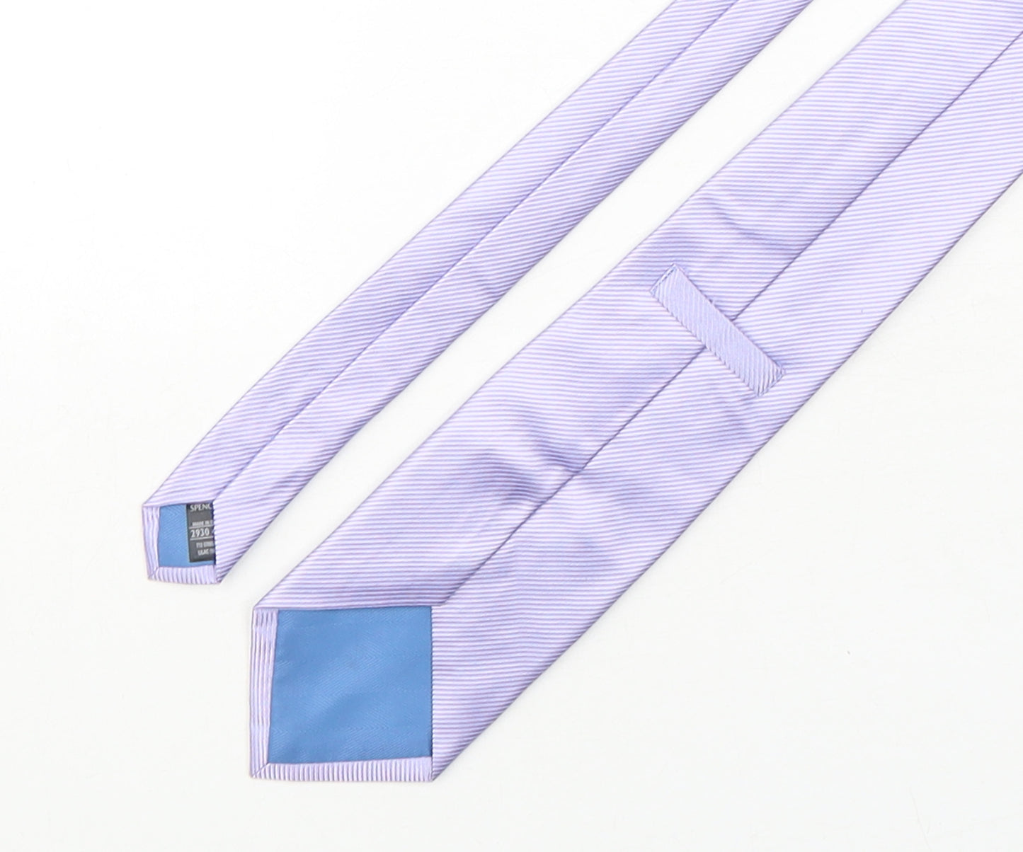 Marks and Spencer Mens Purple Striped Silk Pointed Tie One Size