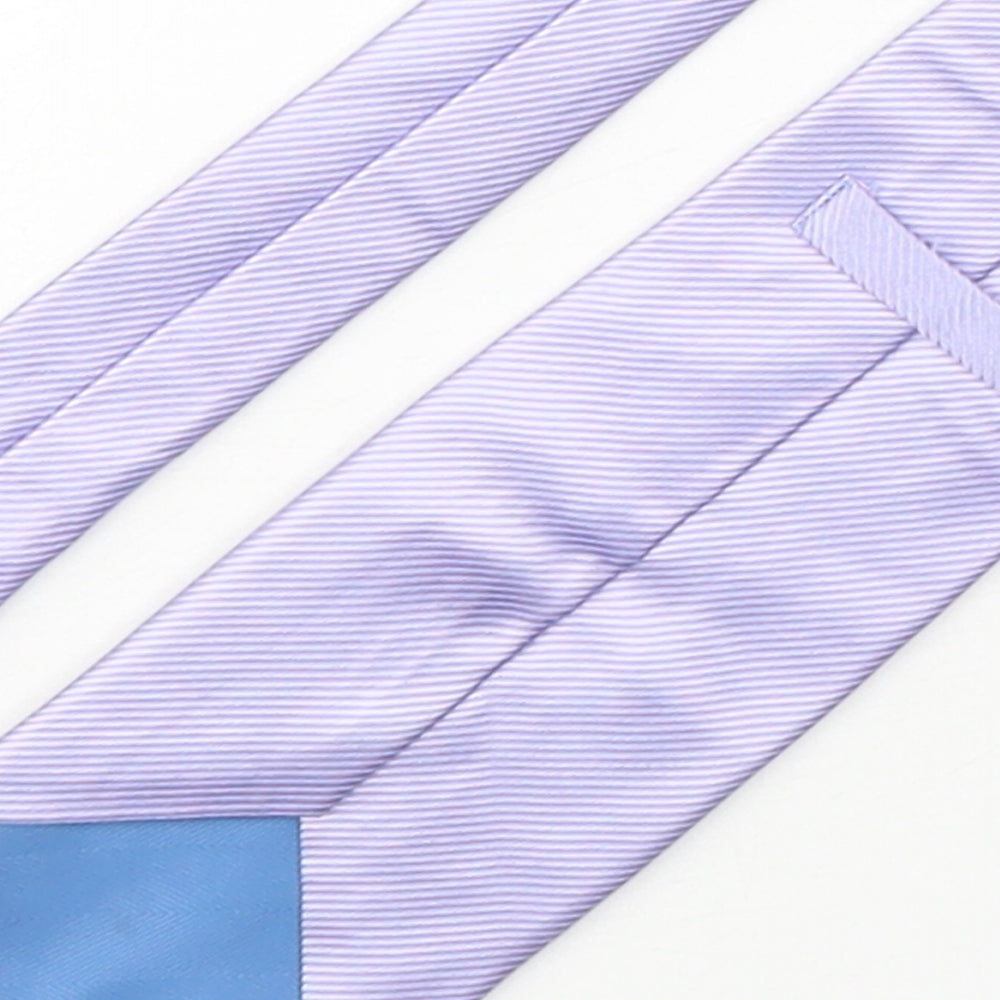 Marks and Spencer Mens Purple Striped Silk Pointed Tie One Size