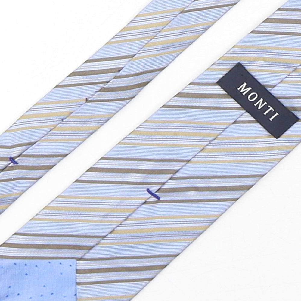 Monti Mens Multicoloured Striped Silk Pointed Tie One Size