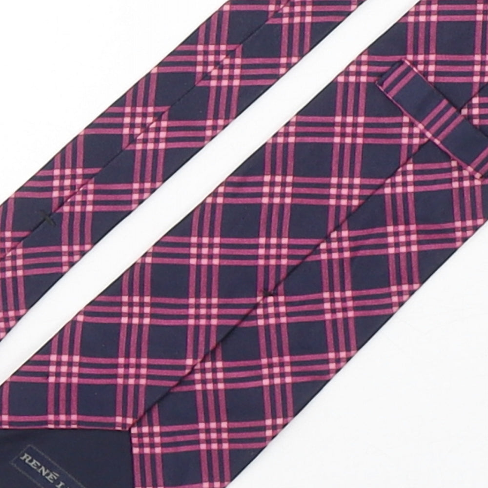 Rene Lezaed Mens Multicoloured Plaids & Checks Silk Pointed Tie One Size