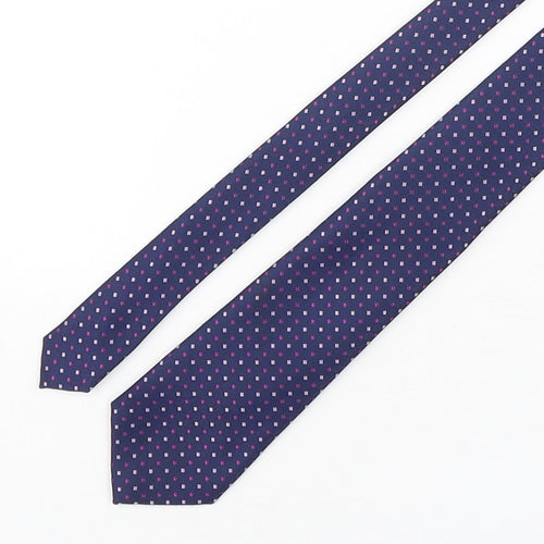 Marks and Spencer Mens Purple Geometric Polyester Pointed Tie One Size