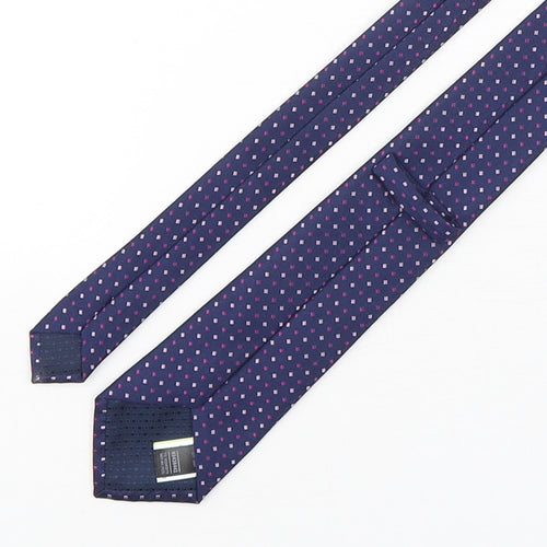 Marks and Spencer Mens Purple Geometric Polyester Pointed Tie One Size