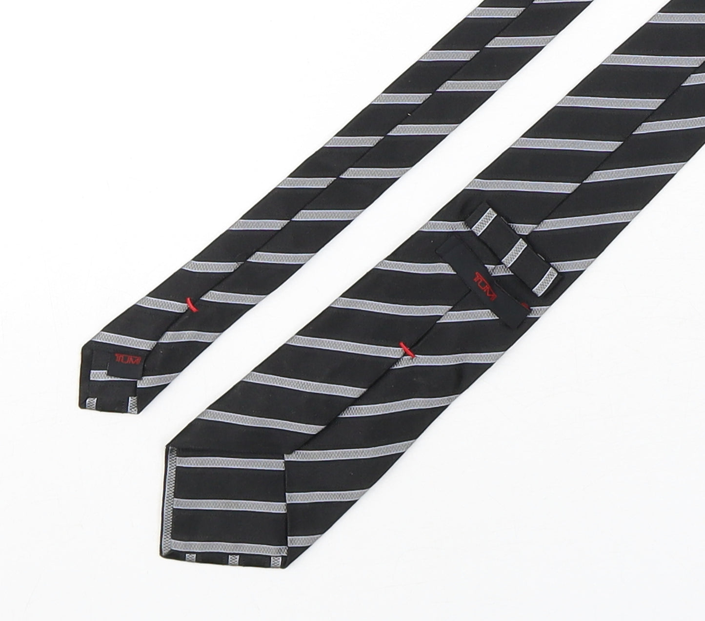 Tumi  Mens Multicoloured Striped Silk Pointed Tie One Size