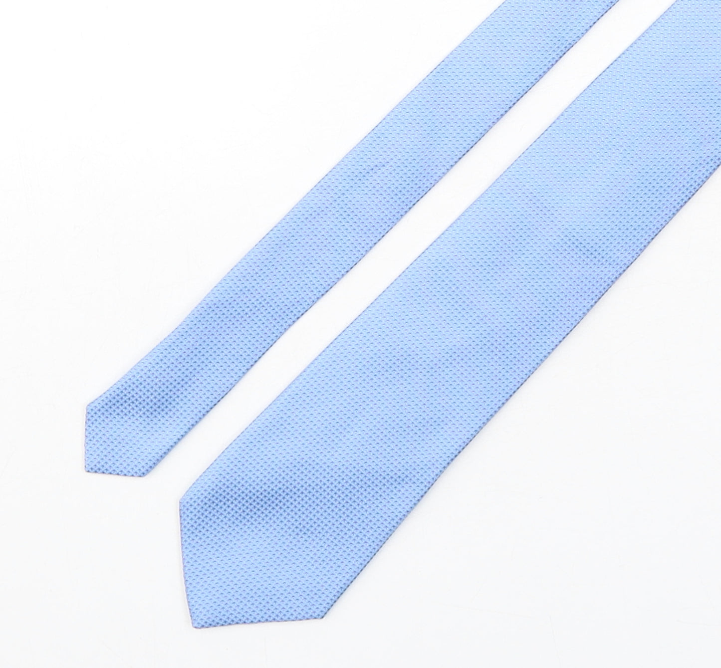 BHS Mens Blue Grenadine Silk Pointed Tie One Size