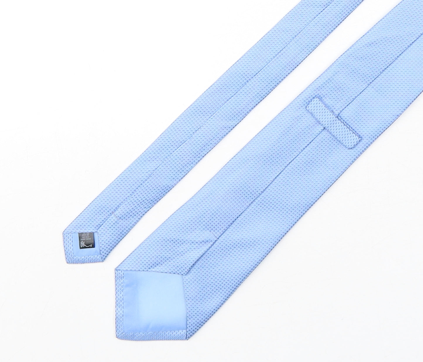 BHS Mens Blue Grenadine Silk Pointed Tie One Size