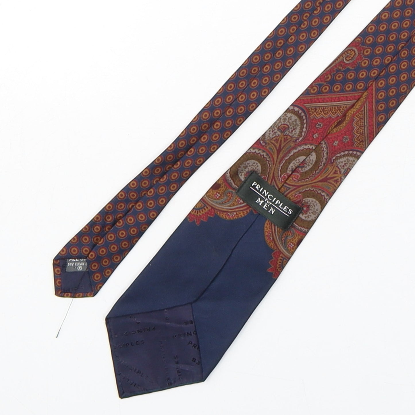 Principles Mens Multicoloured Geometric Silk Pointed Tie One Size