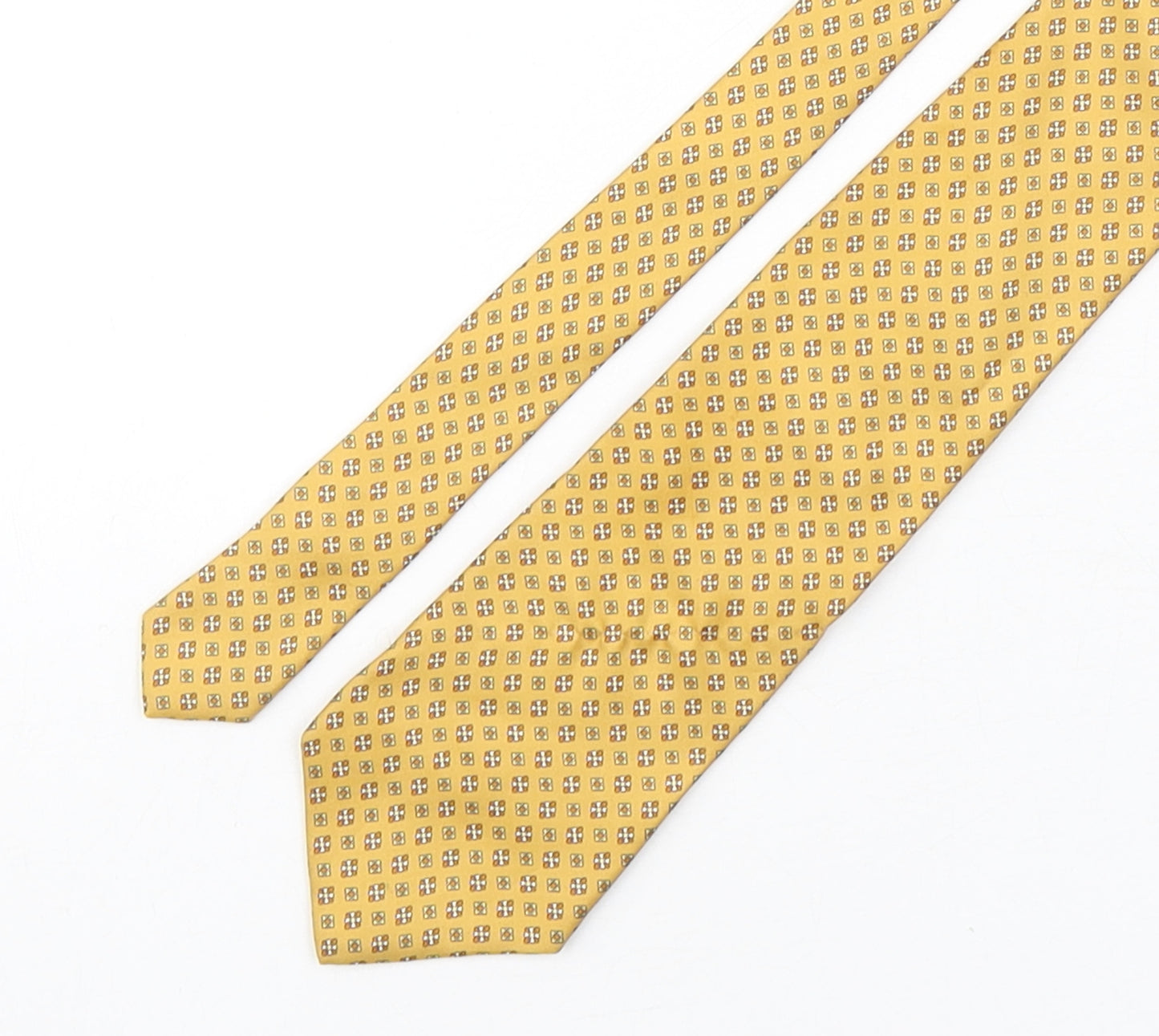 Angelo Bosani  Mens Gold Geometric Silk Pointed Tie One Size