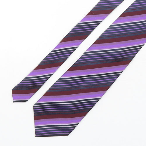 Dehavilland Mens Multicoloured Striped Polyester Pointed Tie One Size