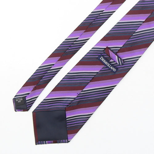 Dehavilland Mens Multicoloured Striped Polyester Pointed Tie One Size