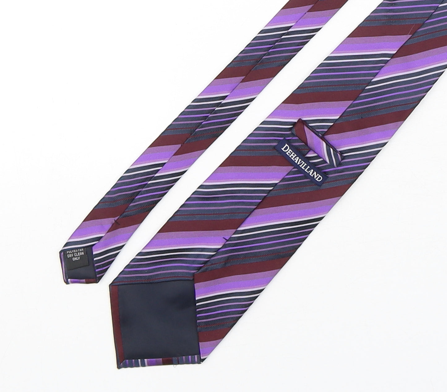 Dehavilland Mens Multicoloured Striped Polyester Pointed Tie One Size