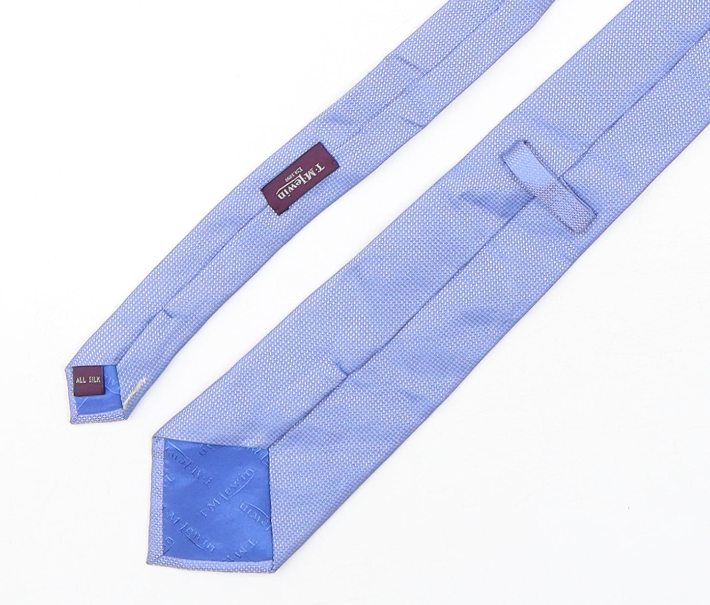 T.M.Lewin  Mens Blue Grenadine Silk Pointed Tie One Size