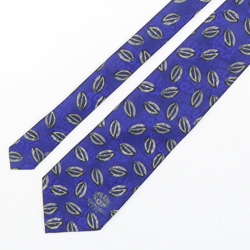 Corporate Couture Mens Blue Geometric Polyester Pointed Tie One Size - Halifax R.L.F.C