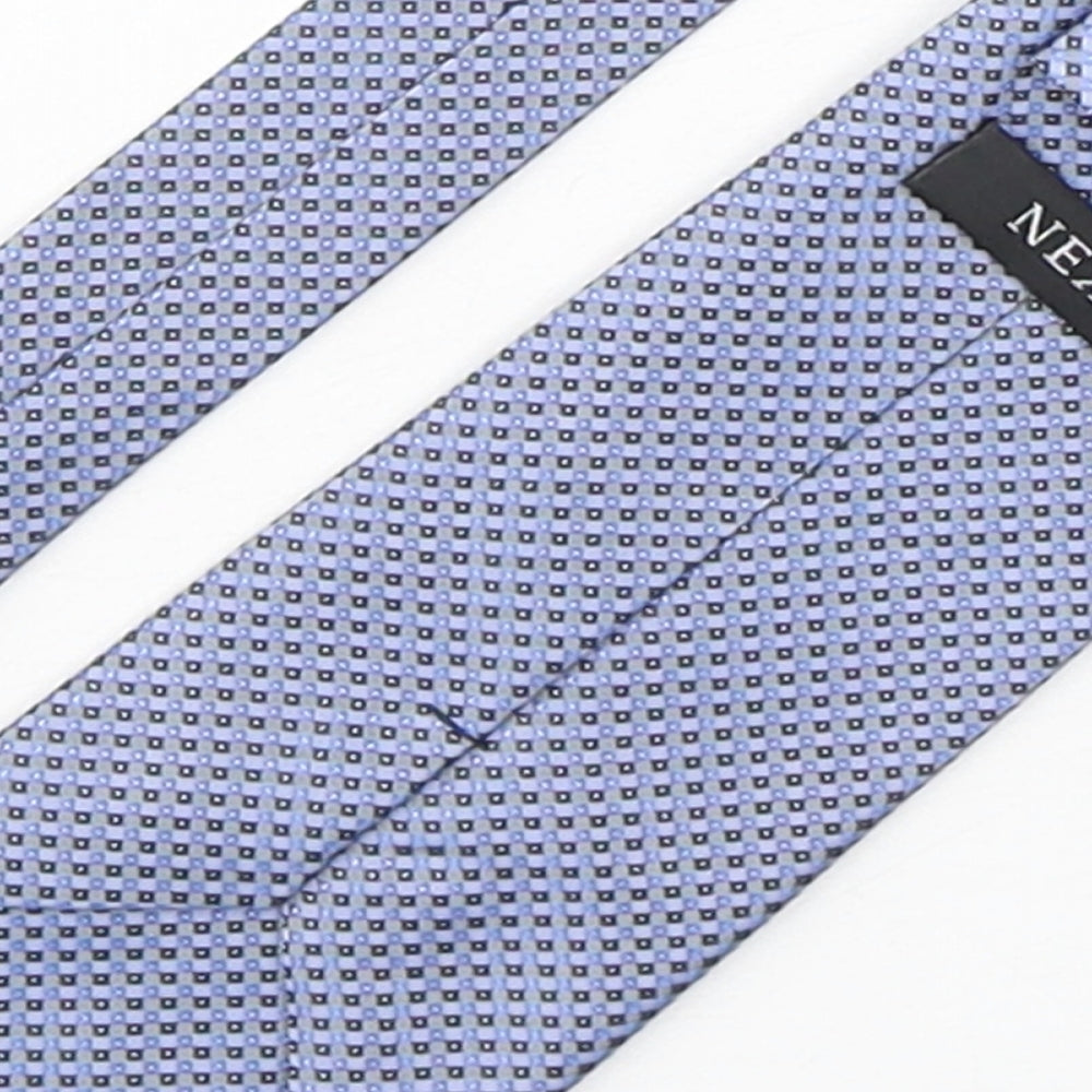 NEXT Mens Blue Geometric Polyester Pointed Tie One Size