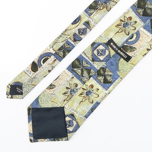 Marco Morelli Mens Multicoloured Floral Polyester Pointed Tie One Size