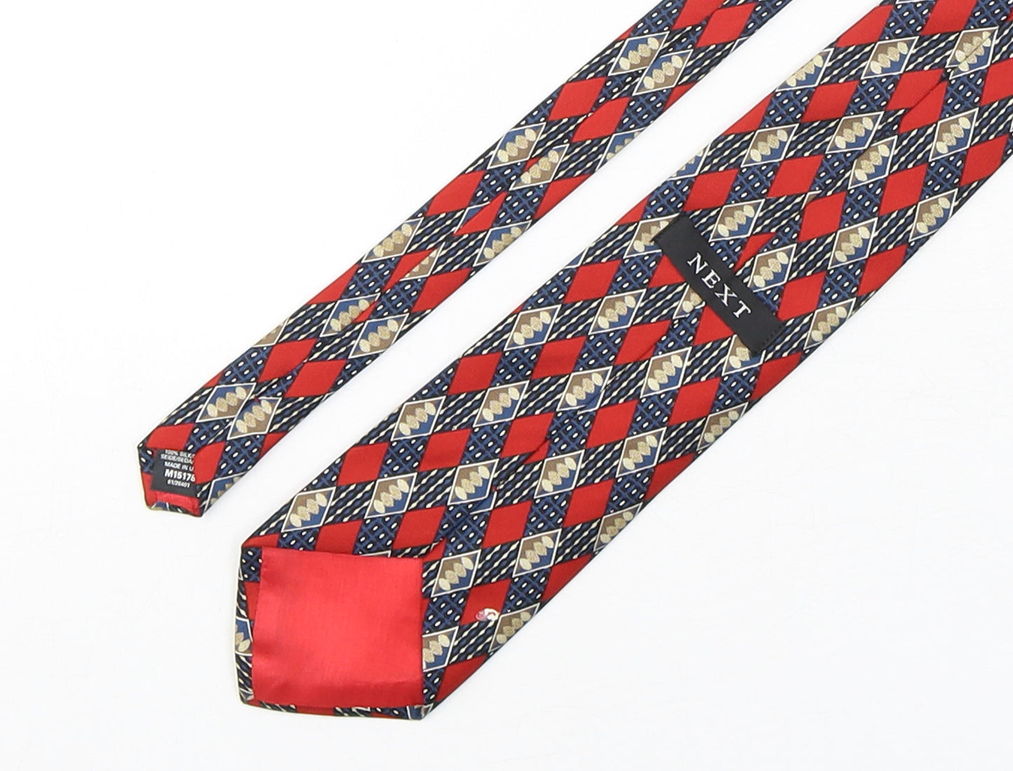NEXT Mens Multicoloured Geometric Silk Pointed Tie One Size
