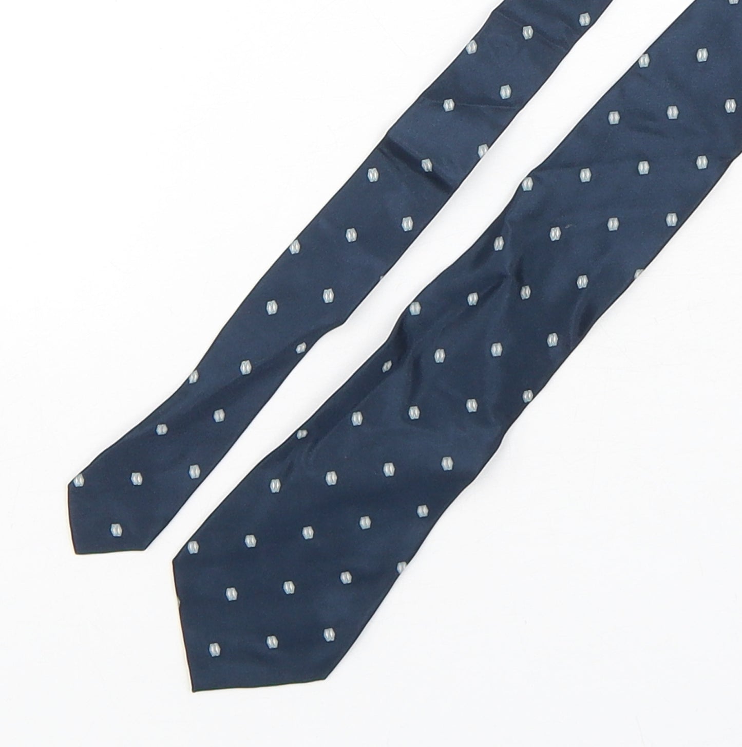 Armarni  Mens Blue Geometric Silk Pointed Tie One Size