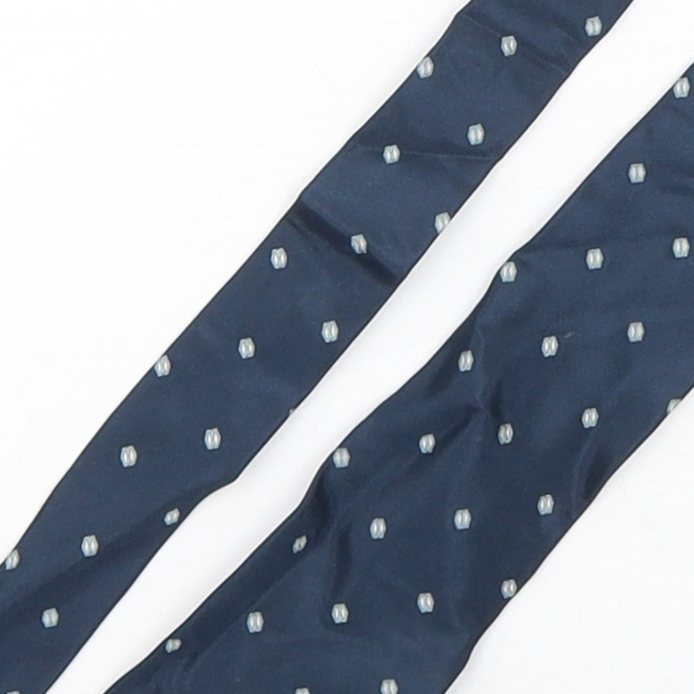 Armarni  Mens Blue Geometric Silk Pointed Tie One Size