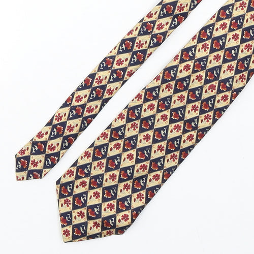 Marks and Spencer Mens Multicoloured Plaids & Checks Silk Pointed Tie One Size