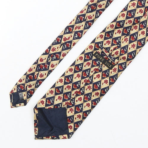 Marks and Spencer Mens Multicoloured Plaids & Checks Silk Pointed Tie One Size