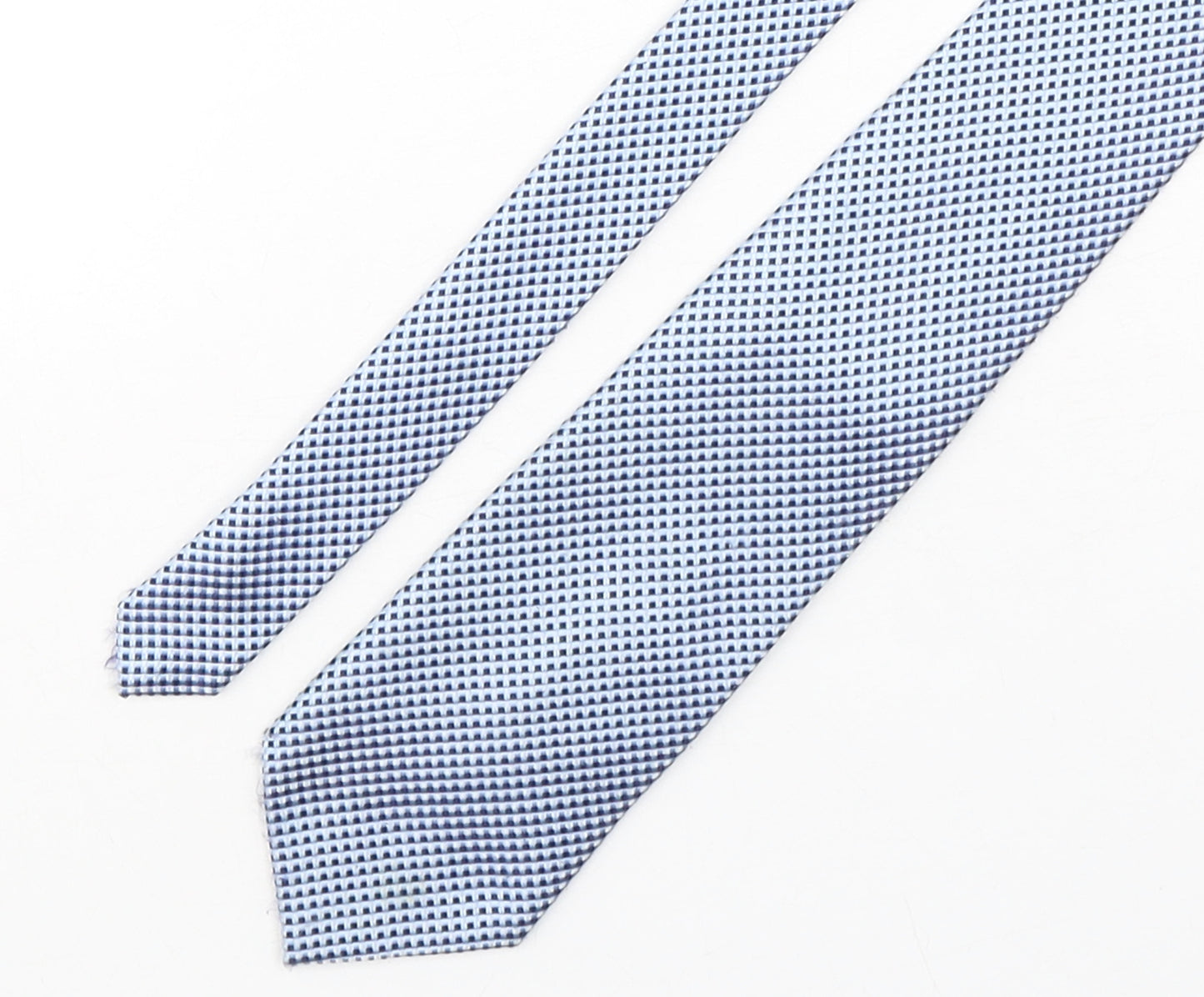 Marks and Spencer Mens Blue Plaids & Checks Polyester Pointed Tie One Size