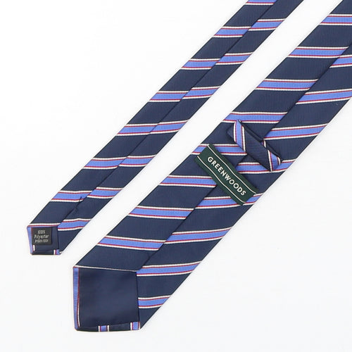 Greenwoods  Mens Multicoloured Striped Polyester Pointed Tie One Size