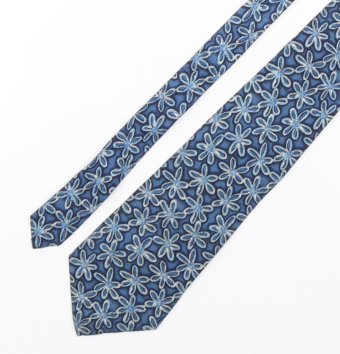 Gap Mens Blue Floral Silk Pointed Tie One Size