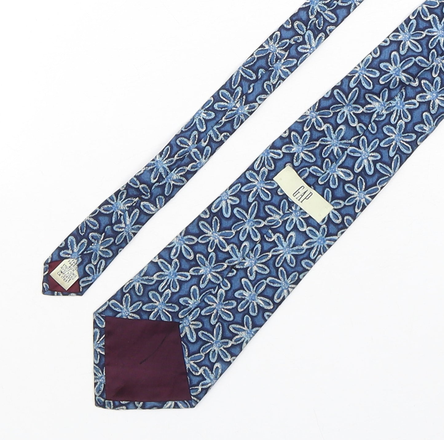 Gap Mens Blue Floral Silk Pointed Tie One Size