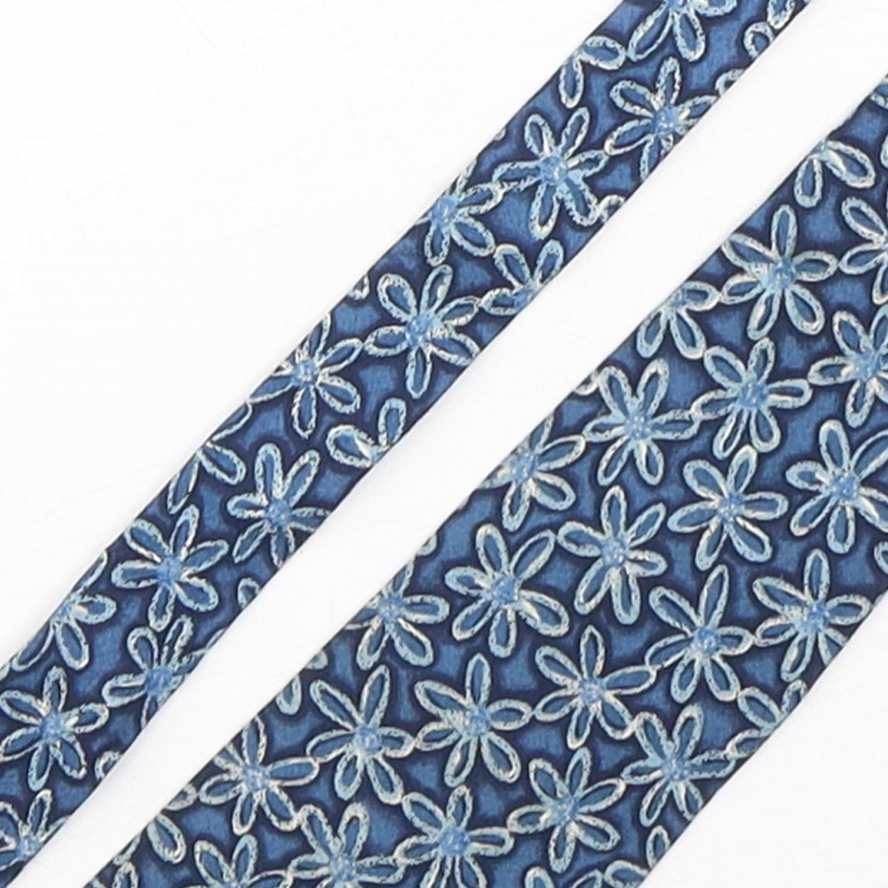 Gap Mens Blue Floral Silk Pointed Tie One Size