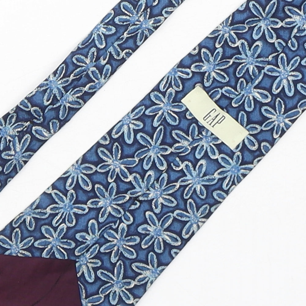 Gap Mens Blue Floral Silk Pointed Tie One Size