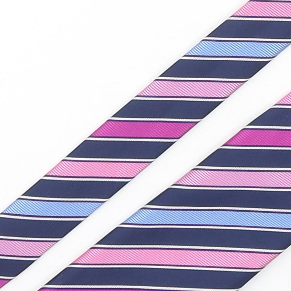 Marks and Spencer Mens Multicoloured Striped Polyester Pointed Tie One Size