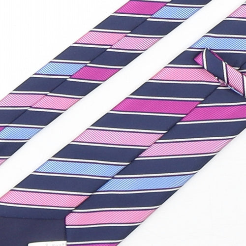 Marks and Spencer Mens Multicoloured Striped Polyester Pointed Tie One Size