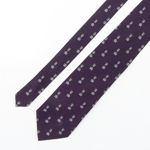 Michael Suu Mens Purple Geometric Silk Pointed Tie One Size