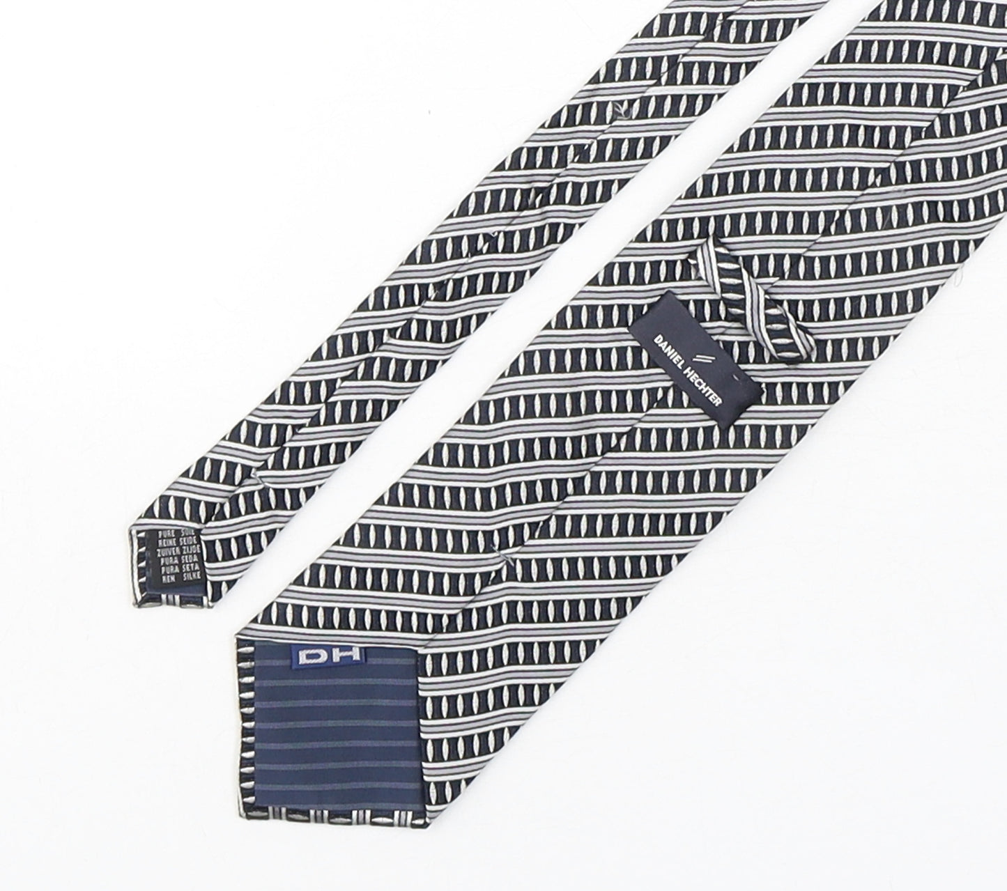 Daniel Hechter Mens Multicoloured Geometric Silk Pointed Tie One Size