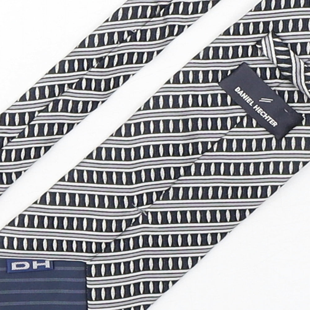 Daniel Hechter Mens Multicoloured Geometric Silk Pointed Tie One Size