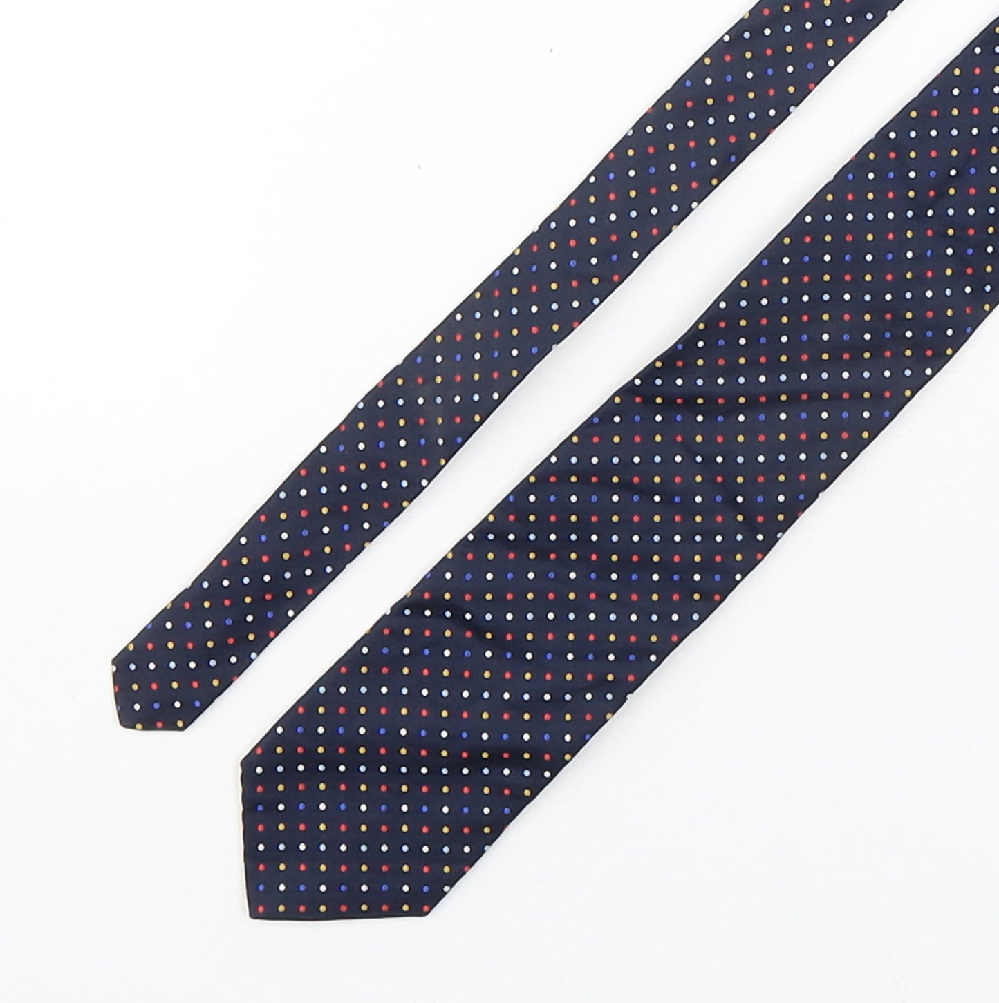 Man Of La  Mens Multicoloured Polka Dot Silk Pointed Tie One Size