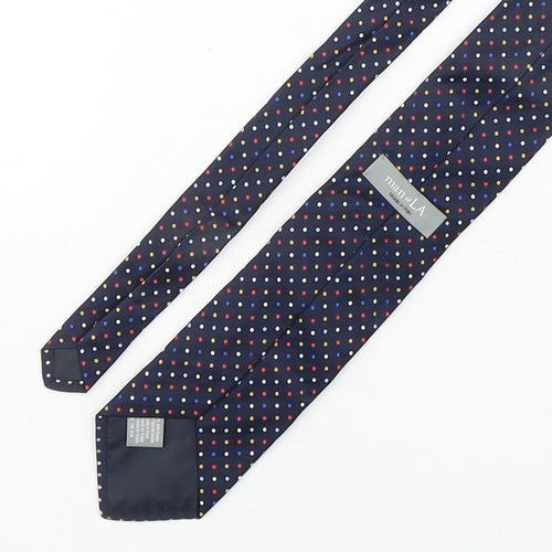 Man Of La  Mens Multicoloured Polka Dot Silk Pointed Tie One Size